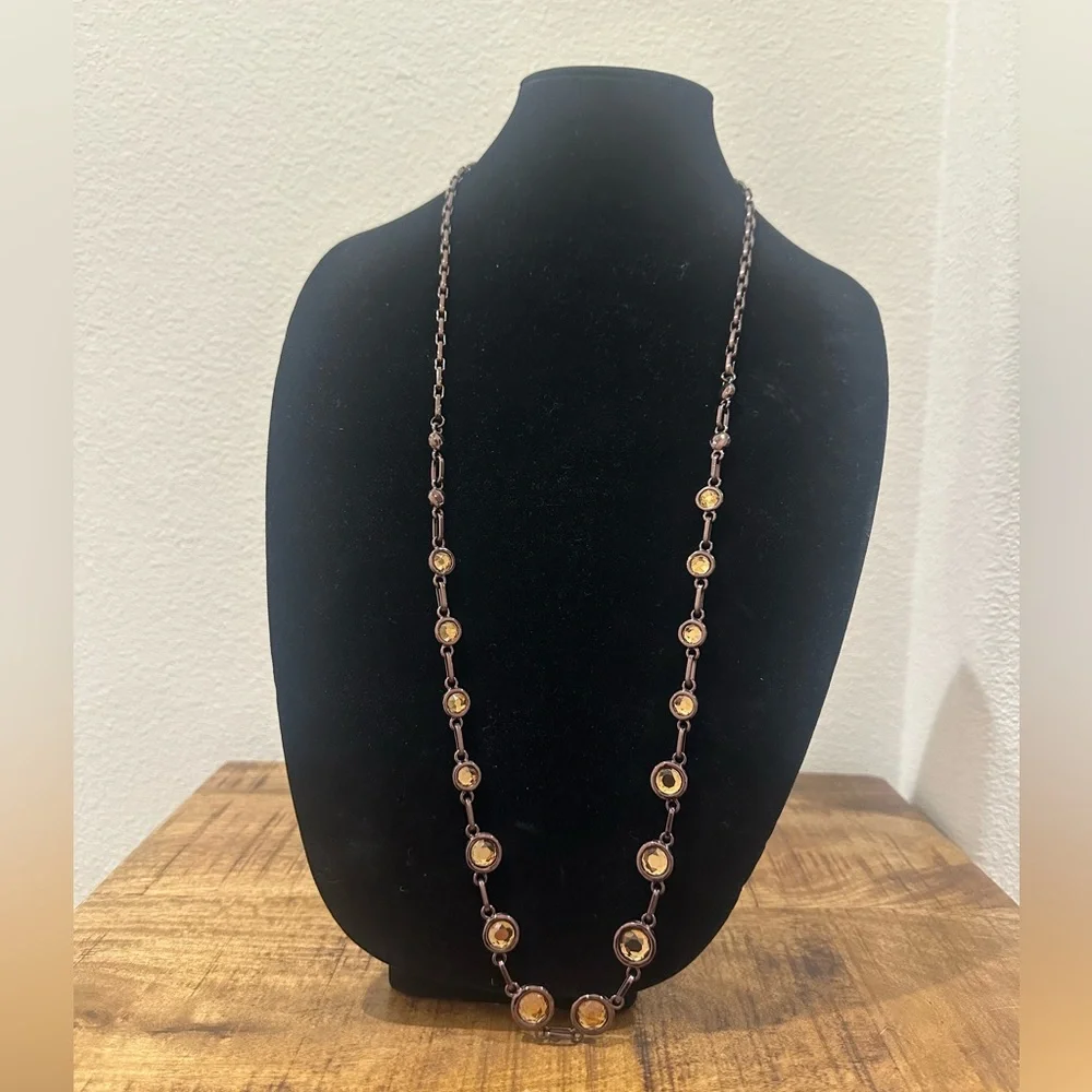 Elegant bronze and Brown gem Necklace - Picture 1 of 2